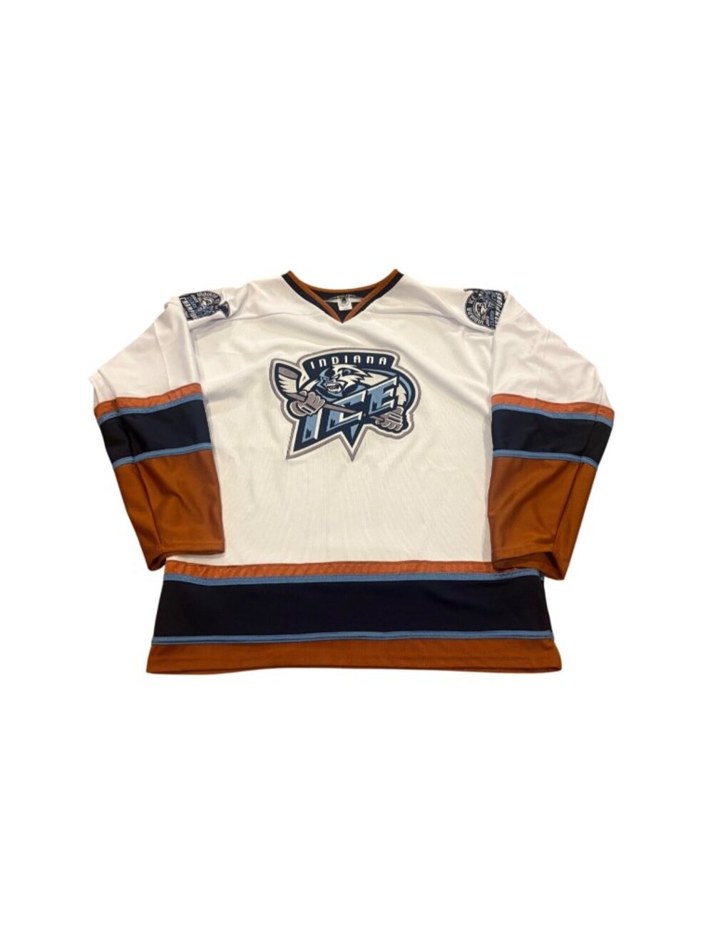 Indiana Ice 2009-2010 USHL Hockey Jersey 2009 Clark Cup Champions Patch Men's Lg
